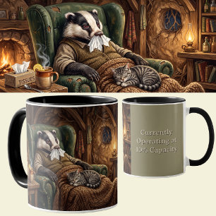 Caneca Dia de Doença do Texugo Engraçado Humor de Hiberna