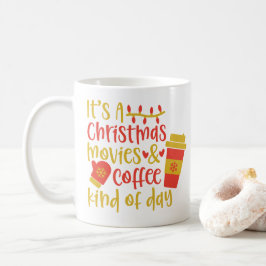 Caneca Dia de Filme de Natal e Café