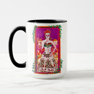 Caneca Dia de los Muertos Catrina com Púrpura e Verde