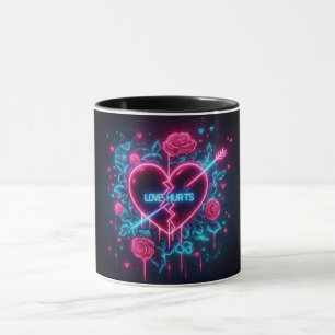 Caneca Dia de os namorados Ama Machuca Neon Heart