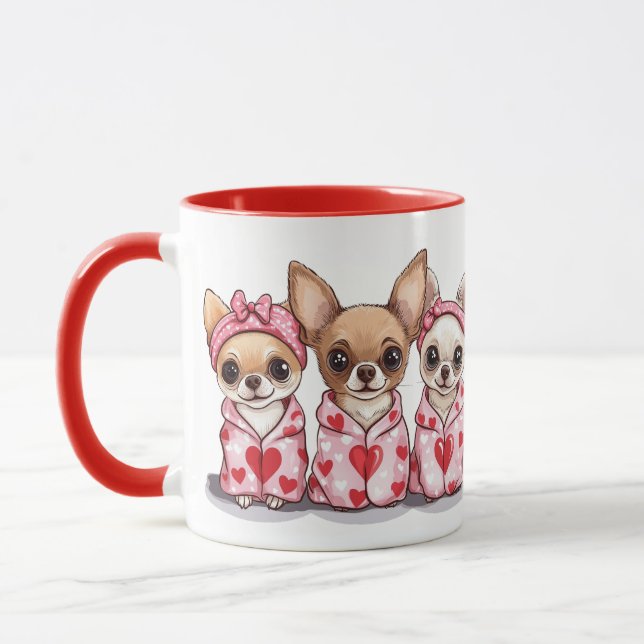 Caneca Dia de os namorados Chihuahua Dogs (Esquerda)