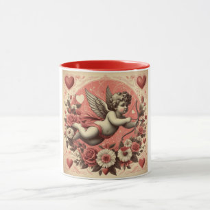 Caneca Dia de os namorados Clássico/Vintage/Cupido Retroa