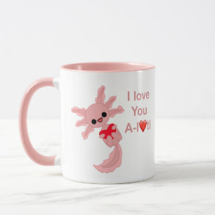 Caneca Dia de os namorados De Duas Toneladas, Rosa Axolot