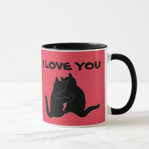 CANECA DIA DE OS NAMORADOS GATO 'EU TE AMO' CAFÉ MUGS