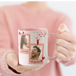 Caneca Dia de os namorados Love Hearts Pink Frame Casal P
