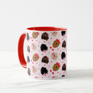 Caneca Dia de os namorados Mini Goldendoodle Dogs