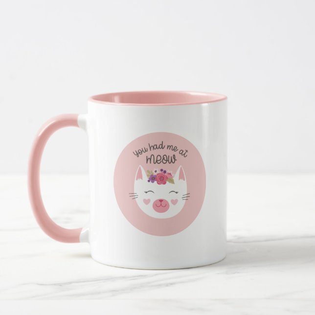 Caneca Dia de os namorados Personalizado Gato Gato (Esquerda)