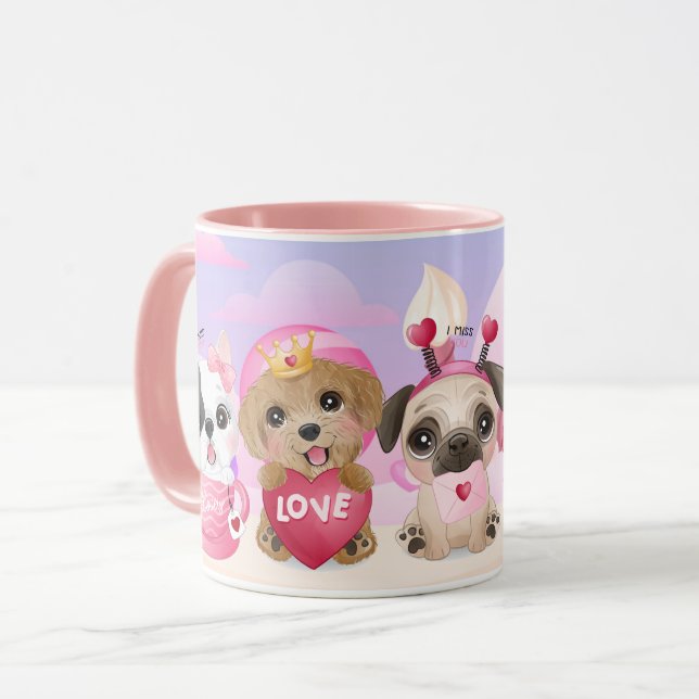 Caneca Dia de os namorados Pups Mug (Frente Esquerda)