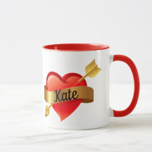 Dia de os namorados Red Heart Custom Name Mug Cup 