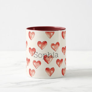 Caneca Dia de os namorados Red Sweet Hearts