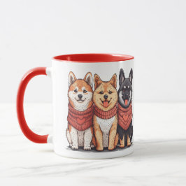 Caneca Dia de os namorados Shiba Inu Dogs