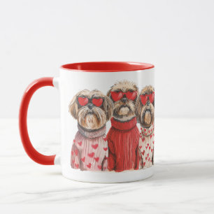 Caneca Dia de os namorados Shih Tzu Dogs