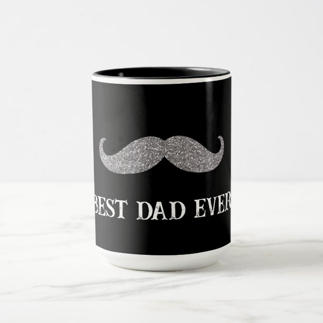 Caneca Dia de os pais Black Silver Mustache (Centro)
