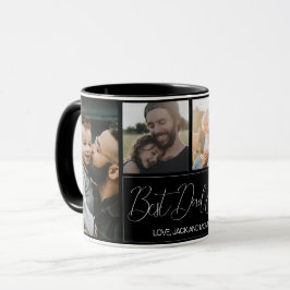 Caneca Dia de os pais de Colagem de Fotografias Simples M