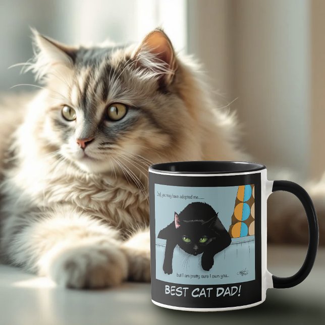 Caneca Dia de os pais de Gato Negro (Criador carregado)