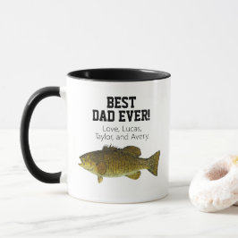 Caneca Dia de os pais De Pesca Da Boca-De-Boca-Pequena Do