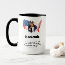 Caneca Dia de os pais Donald Trump Adicionar Nome Engraça