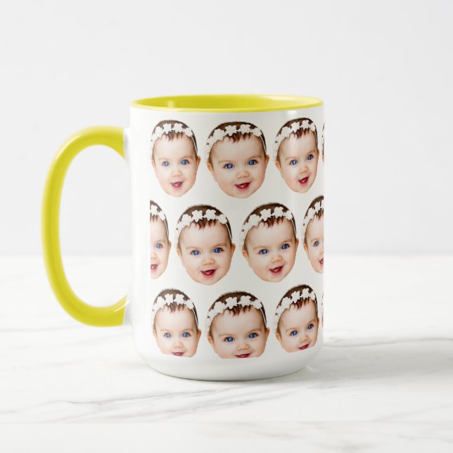 Caneca Dia de os pais Personalizado De Cara De Bebê Engra (Esquerda)