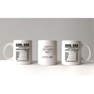 Caneca Dia de os pais preto e branco do Pai legal