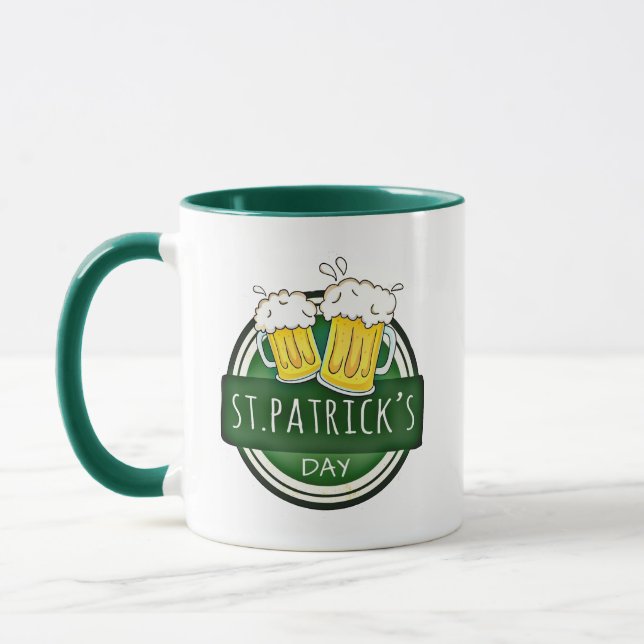 Caneca Dia de Patrick, Beer Mugs, Verde Irlandês (Esquerda)