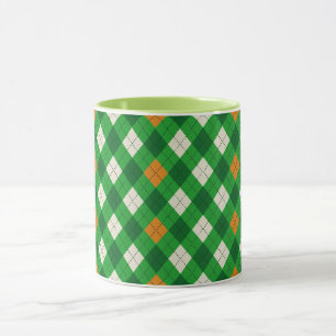 Caneca Dia de São Patrício argyle colorido irlandês