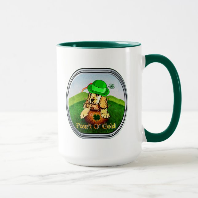 Caneca Dia de São Patrício do Cocker Spaniel (Direita)