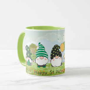 Caneca Dia de São Patrício Gnomos Mug