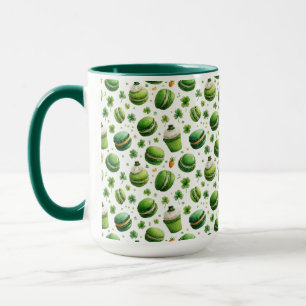 Caneca Dia de São Patrício Macaron de Aquarela & Trevo