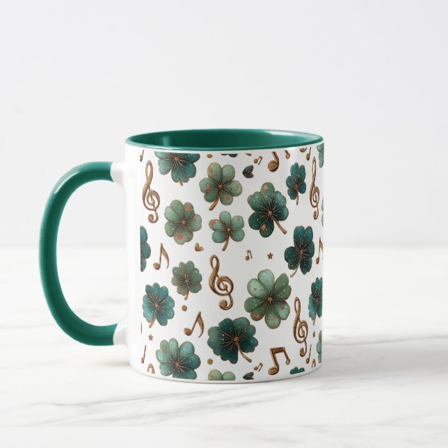 Caneca Dia de São Patrício Trevo Musical (Esquerda)
