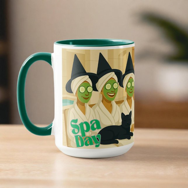 Caneca Dia de Spa de Bruxa Humor Divertido  (Criador carregado)