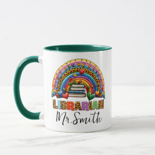 Caneca Dia do Bibliotecário Escolar Personalizado   Nome 