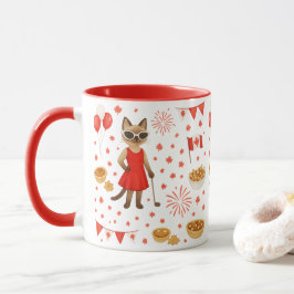 Caneca Dia do Canadá temido pelo golfista que ama gatos