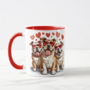 Caneca Dia dos Namorados Bulldog Inglês