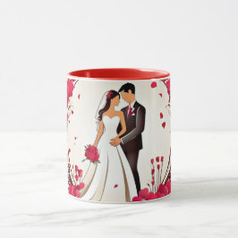 Caneca Dia dos Namorados Casal Romântico Silhueta amor 