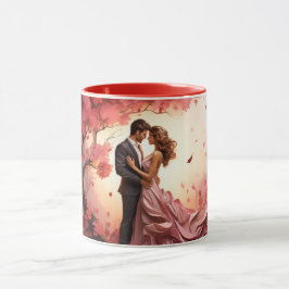 Caneca Dia dos Namorados Casal Romântico Silhueta amor 