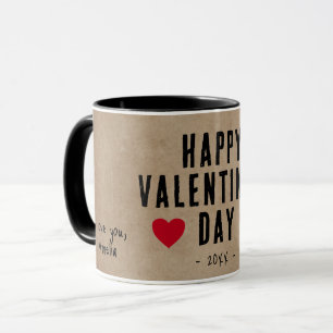Caneca Dia dos Namorados Feliz Namorado Corações Vermelho