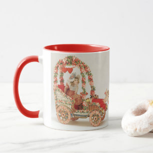 Caneca Dia dos Namorados Vitoriano Antigo, Carro com Flor