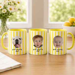 Caneca Dia dos Pais 3 Fotos do Bebê Amarelo Person