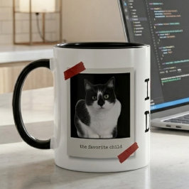 Caneca Dia dos Pais Engraçado 2-Foto Polaroid Gato Pai