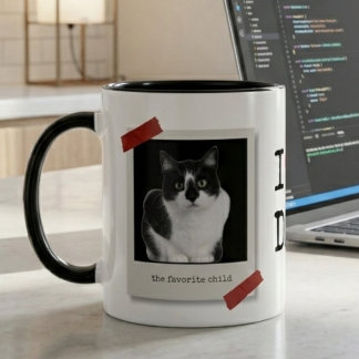 Caneca Dia dos Pais Engraçado 2-Foto Polaroid Gato Pai