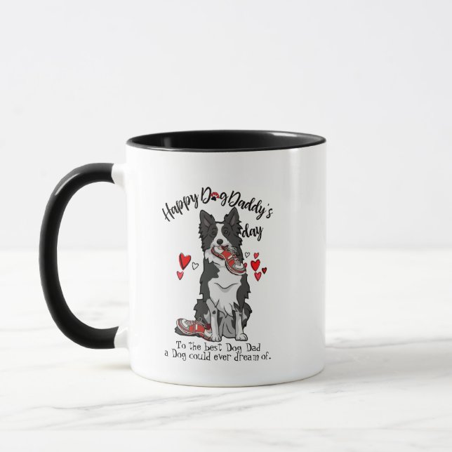 Caneca Dia dos pais feliz de seu border collie (Esquerda)