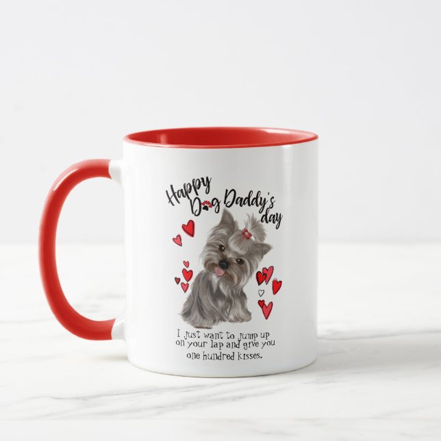 Caneca Dia dos pais feliz de seu cão de Yorkie (Esquerda)