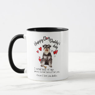 Caneca Dia dos pais feliz de seu Schnauzer diminuto