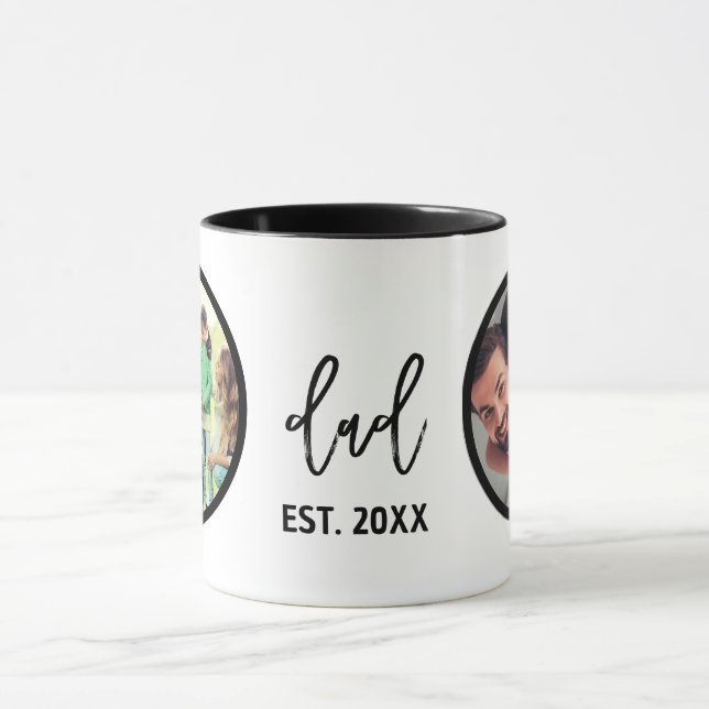 Caneca Dia dos Pais | Foto de Pai Moderno e Tendência (Centro)