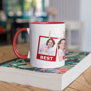 Caneca Dia dos Pais   Melhor Pai de Todos 3 Colagem de Fo