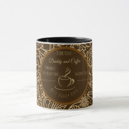 Caneca Dia dos Pais, Papai e Café, Melhor Papai do Mundo 