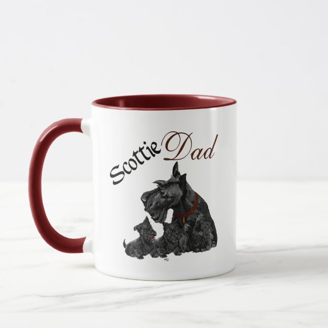 Caneca Dia dos Pais Scottie Papai e Filhotes (Esquerda)