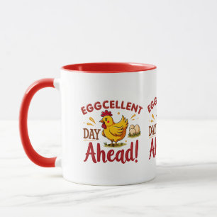 Caneca Dia Excelente à Frente Fazenda de Frango Divertida