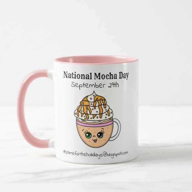 Caneca Dia Nacional da Mocha 29 de setembro | Feriado Eng (Esquerda)
