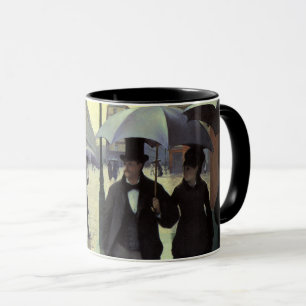 Caneca Dia Rainy da Rua Paris por Gustave Caillebotte